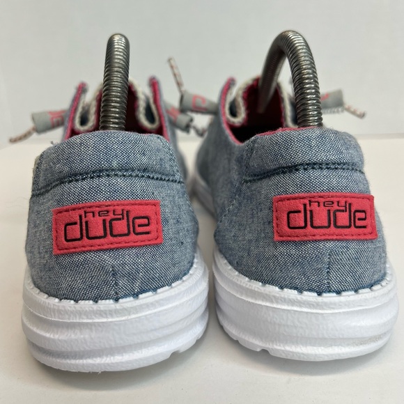 HEY DUDE WOMEN'S WENDY CHAMBRAY BRAID-INDIGO SHOES Sz 10 LIKE New No Box - Picture 5 of 16